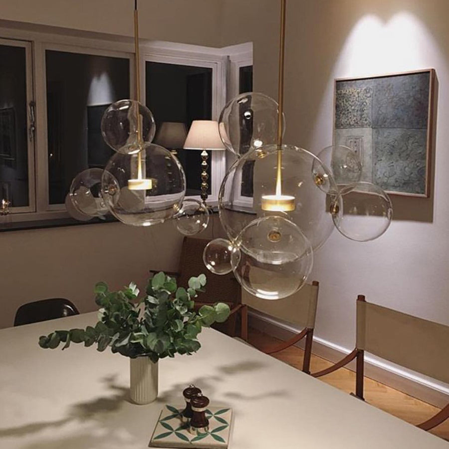 glass globe chandelier