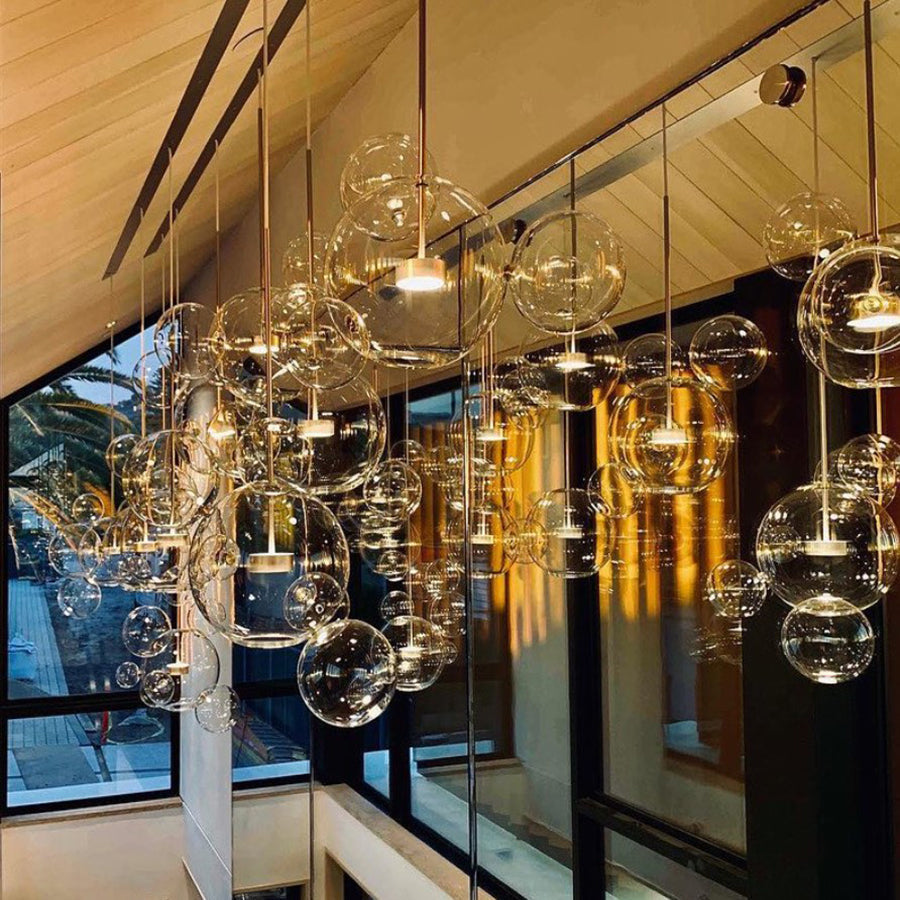 glass bubble chandelier dining room