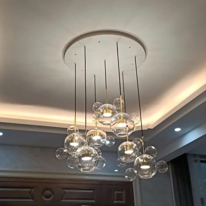 glass bubble chandeliers