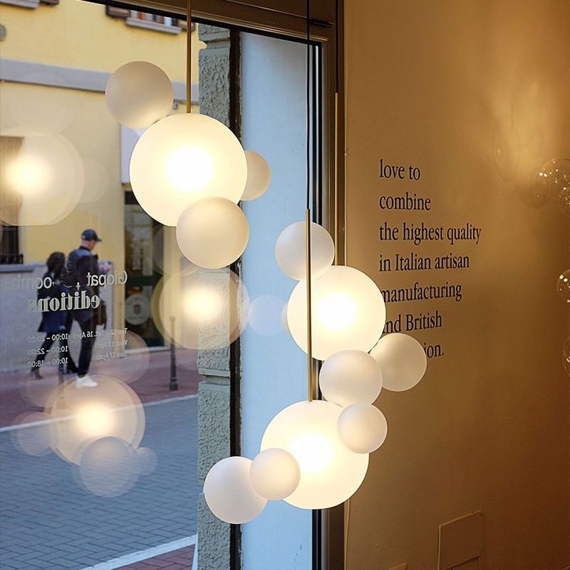 glass bubble chandeliers