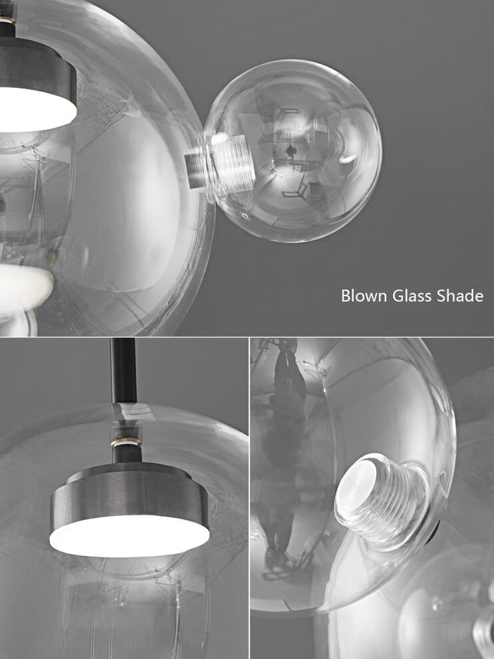 clear blown glass bubble pendant lamp
