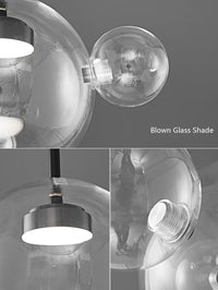 Thumbnail for clear blown glass bubble pendant lamp