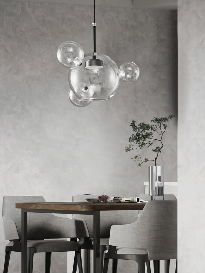 clear blown glass bubble pendant lamp