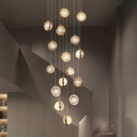 Thumbnail for Bubble Ball Crystal Spiral Staircase Chandelier