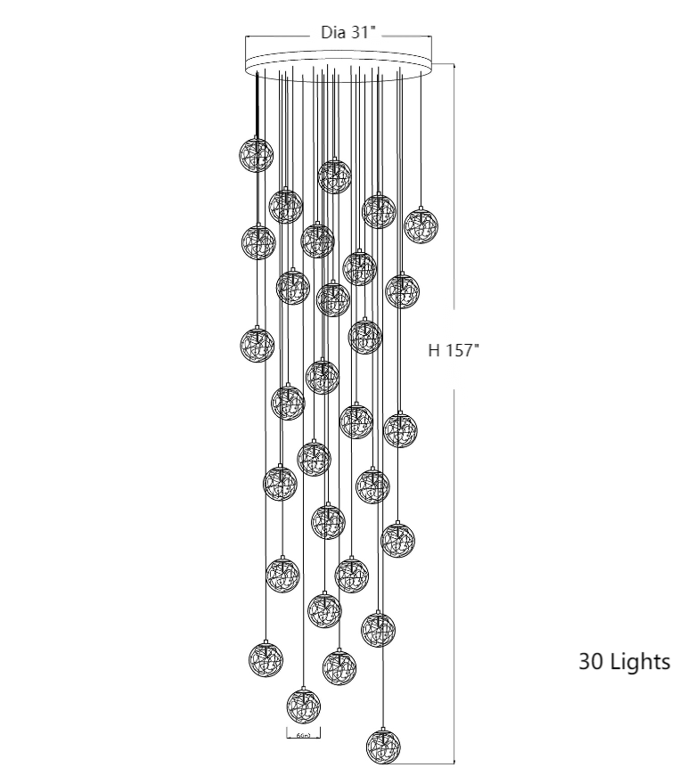 Glass Bubble Chandelier Modern Art Pendant