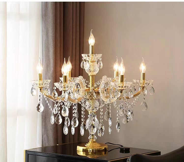 7 Bulbs Crystal Strand Night Table Lamp