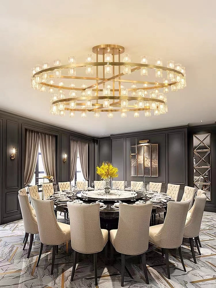 All Copper Luxury Large Crystal Chandelier