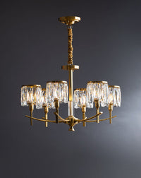 Thumbnail for brass and crystal chandelier