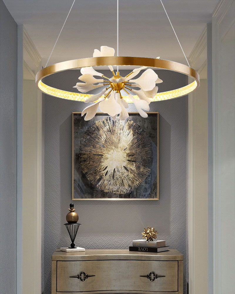 Bronze petal art chandelier