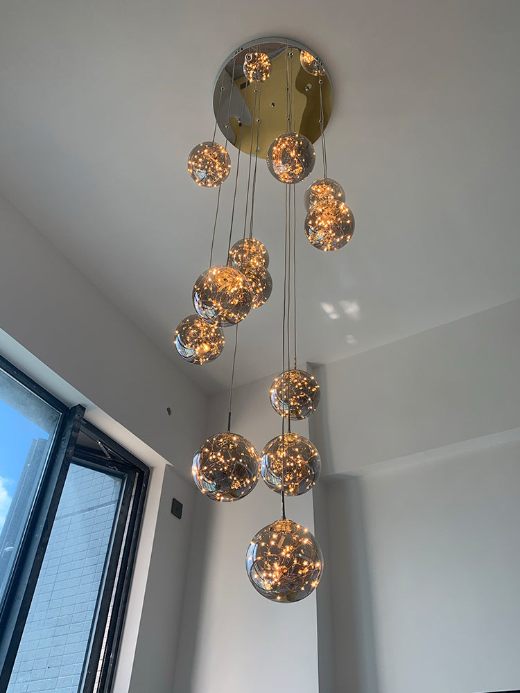 clear blown glass bubble pendant lamp