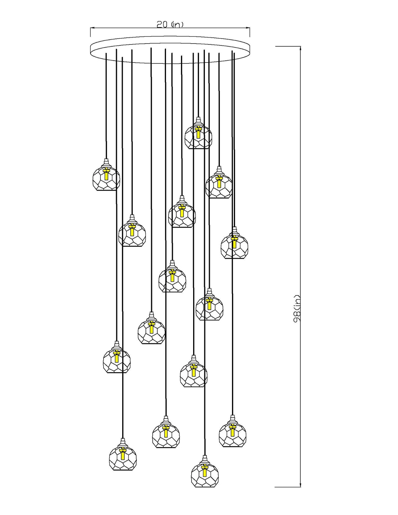 Modern Chandelier Crystal Ball Linear Pendant Light
