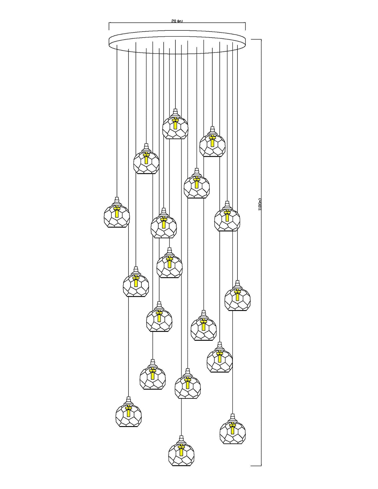 Modern Chandelier Crystal Ball Linear Pendant Light