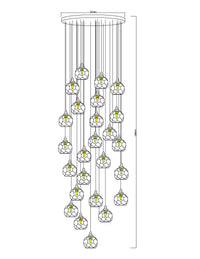 Thumbnail for Modern Chandelier Crystal Ball Linear Pendant Light