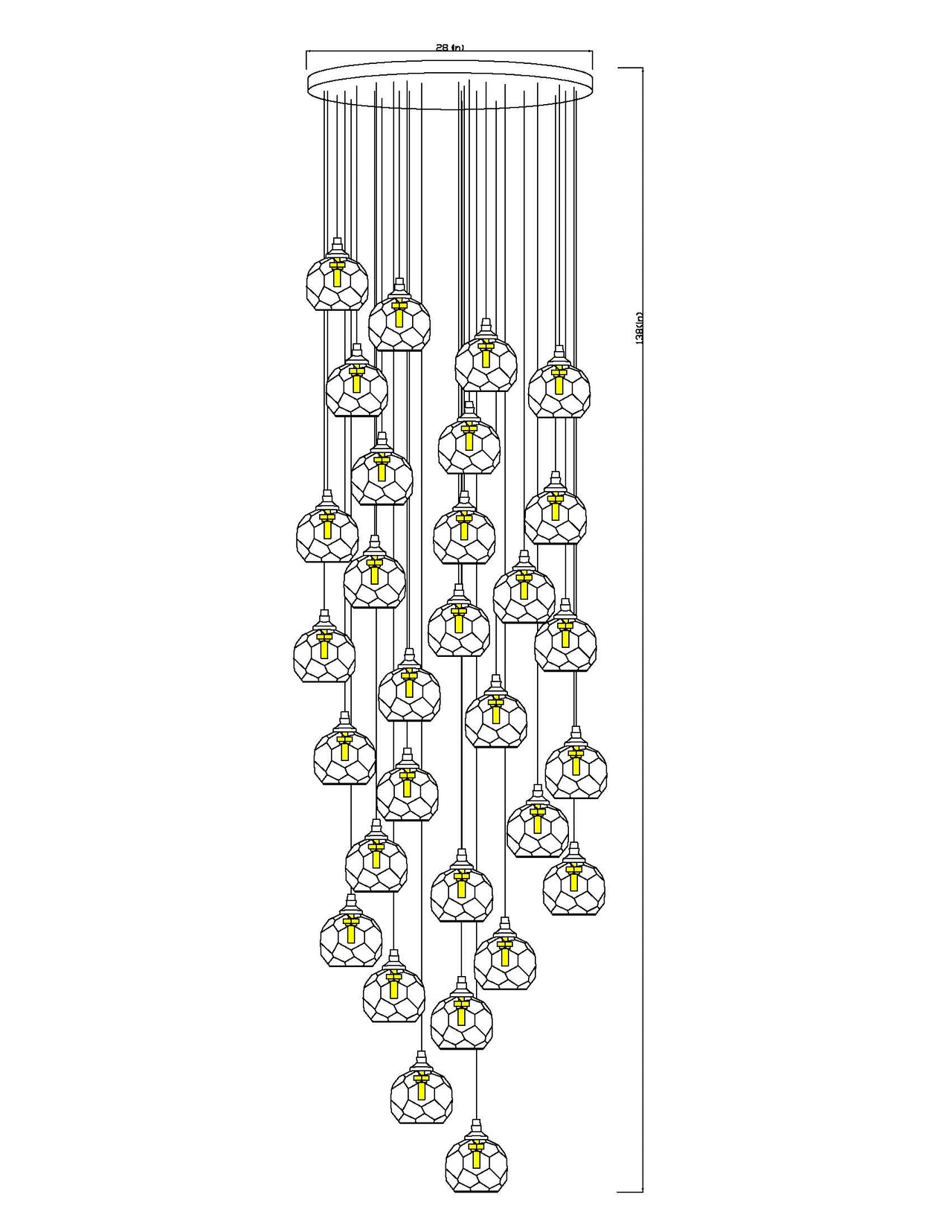 Modern Chandelier Crystal Ball Linear Pendant Light