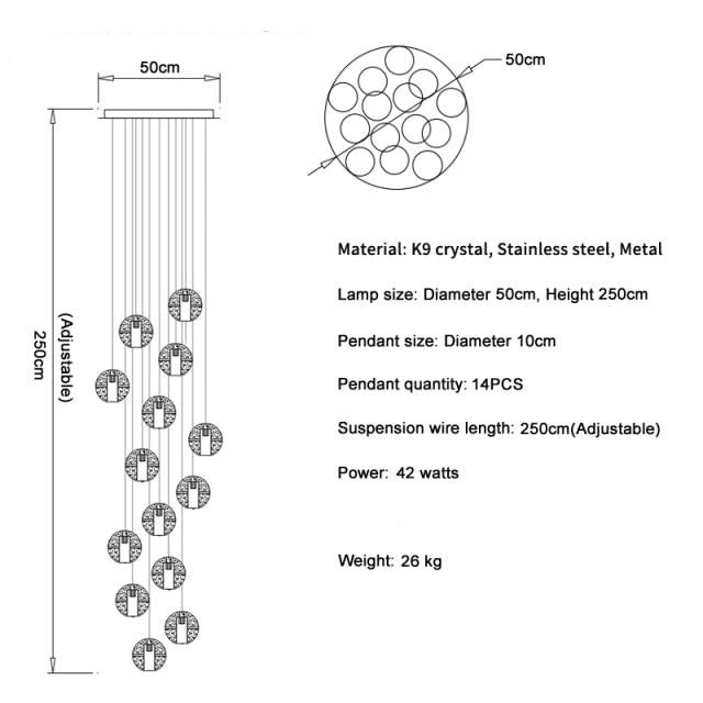 pendant crystal light