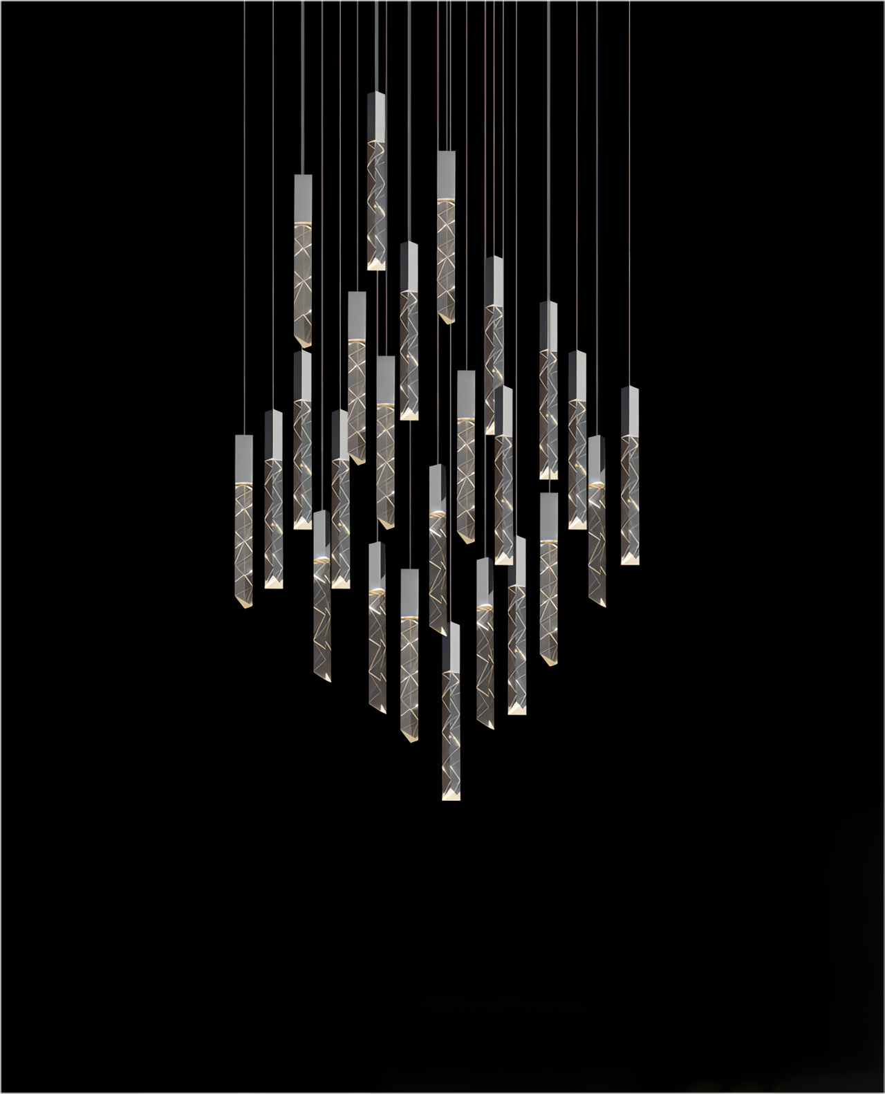 black modern chandelier
