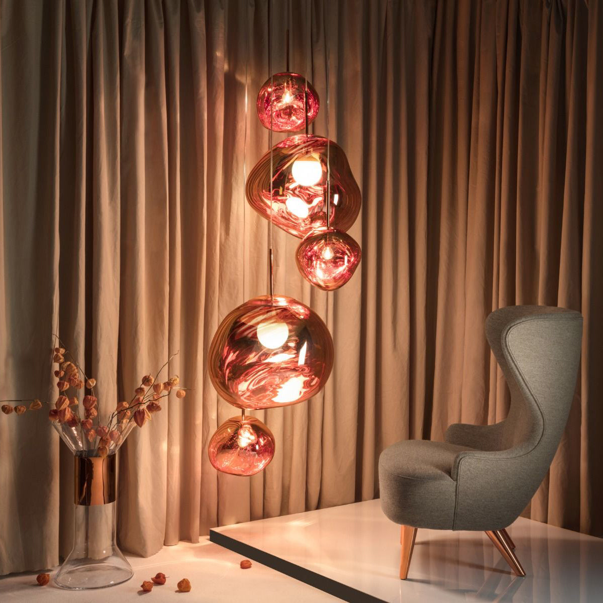 glass globe chandelier