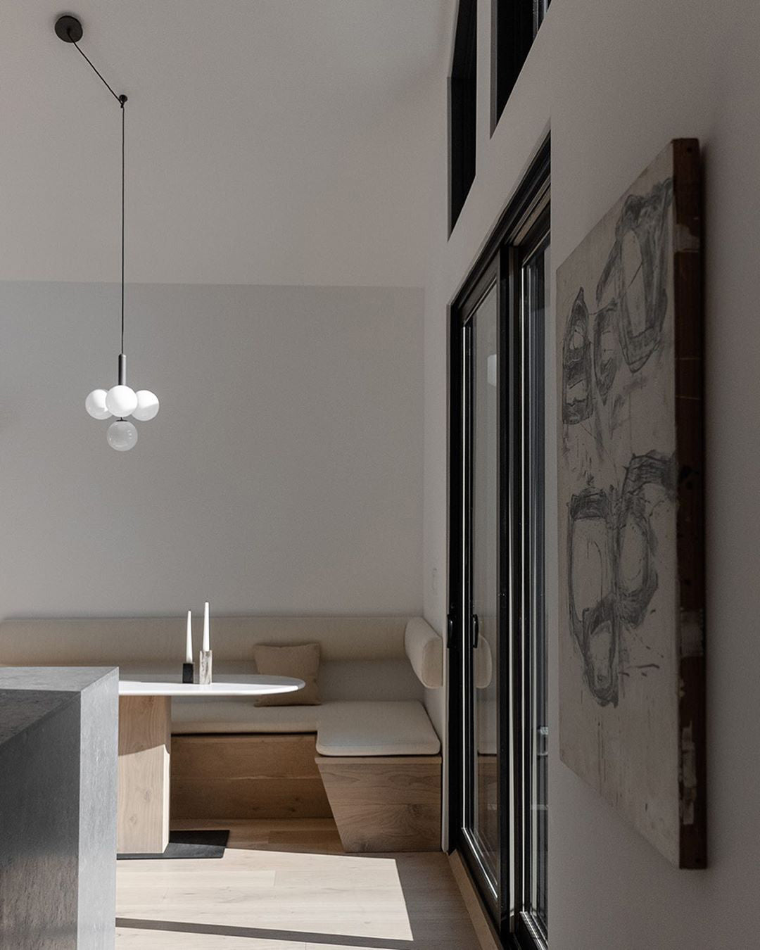 black modern chandelier