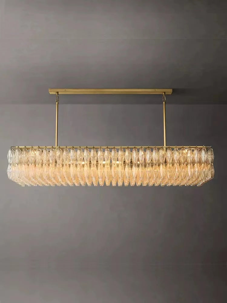 Light Luxury Stainless Steel Glass Crystal Chandelier