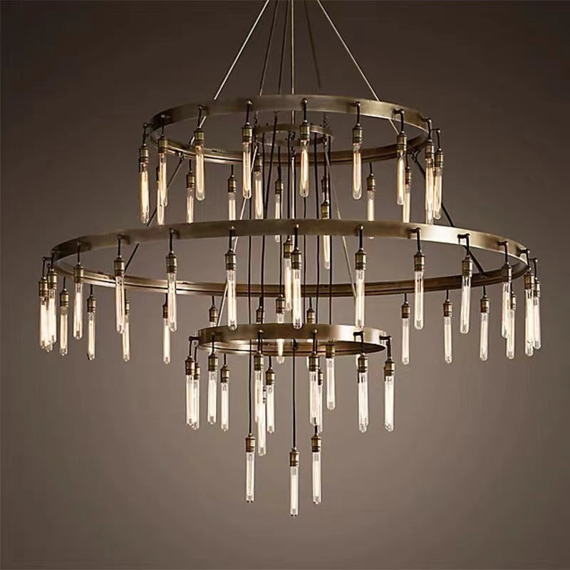 Brushed Nickel Chandelier Classic Vintage Pendant
