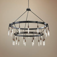Thumbnail for Brushed Nickel Chandelier Classic Vintage Pendant