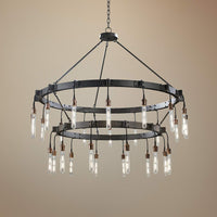 Thumbnail for Brushed Nickel Chandelier Classic Vintage Pendant