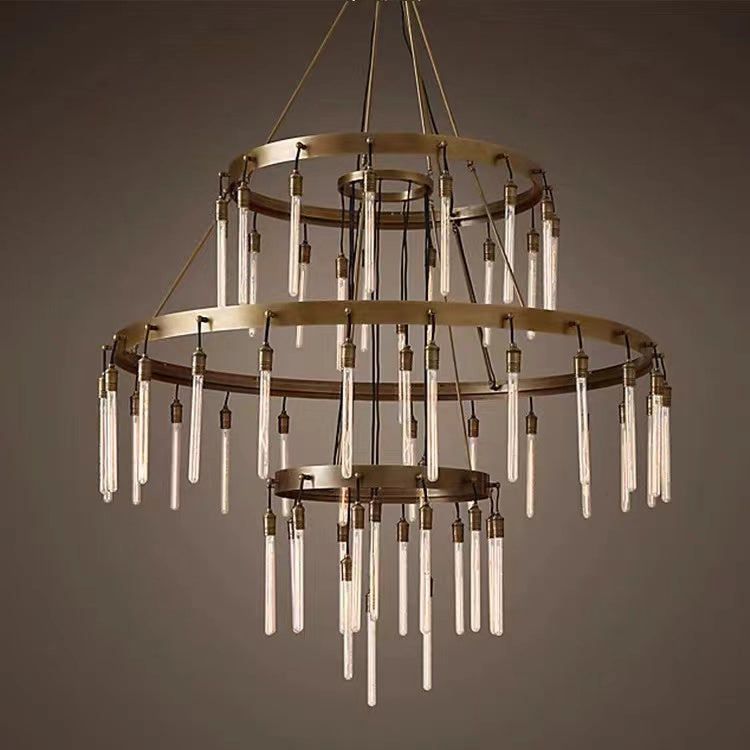 Brushed Nickel Chandelier Classic Vintage Pendant