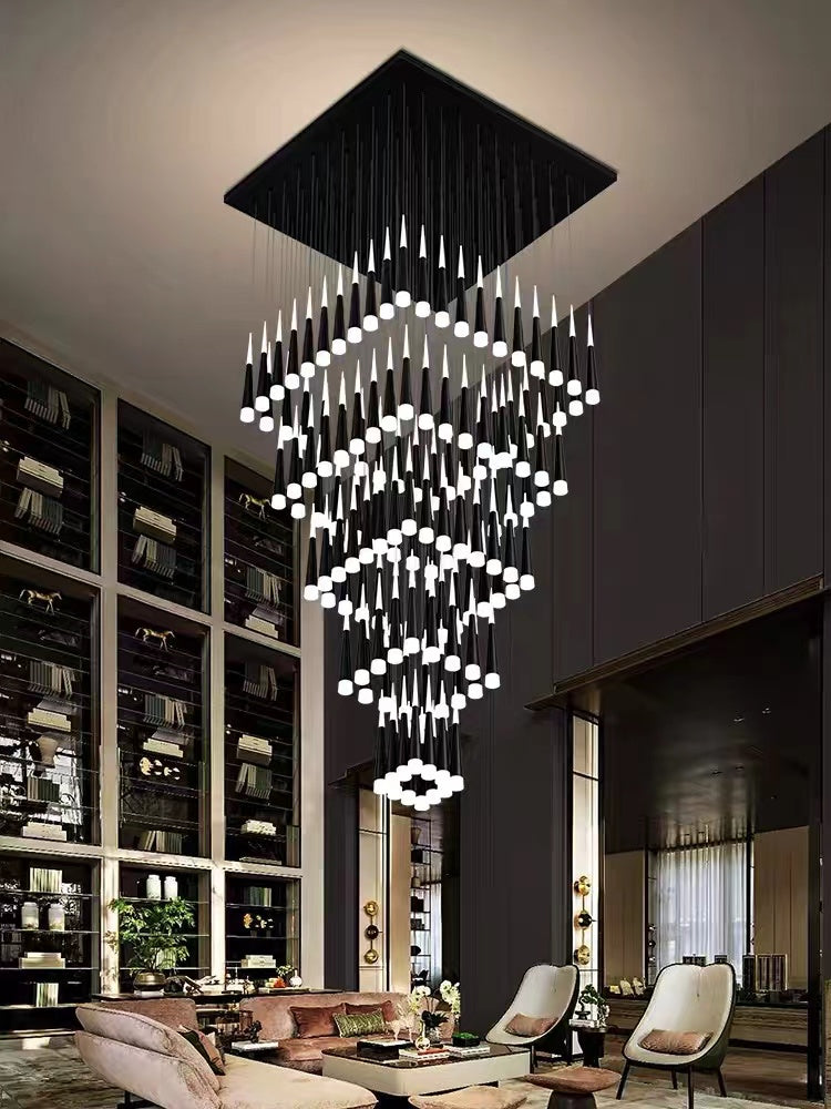 2-Story Foyer Pendant Meteor Light Staircase Chandelier