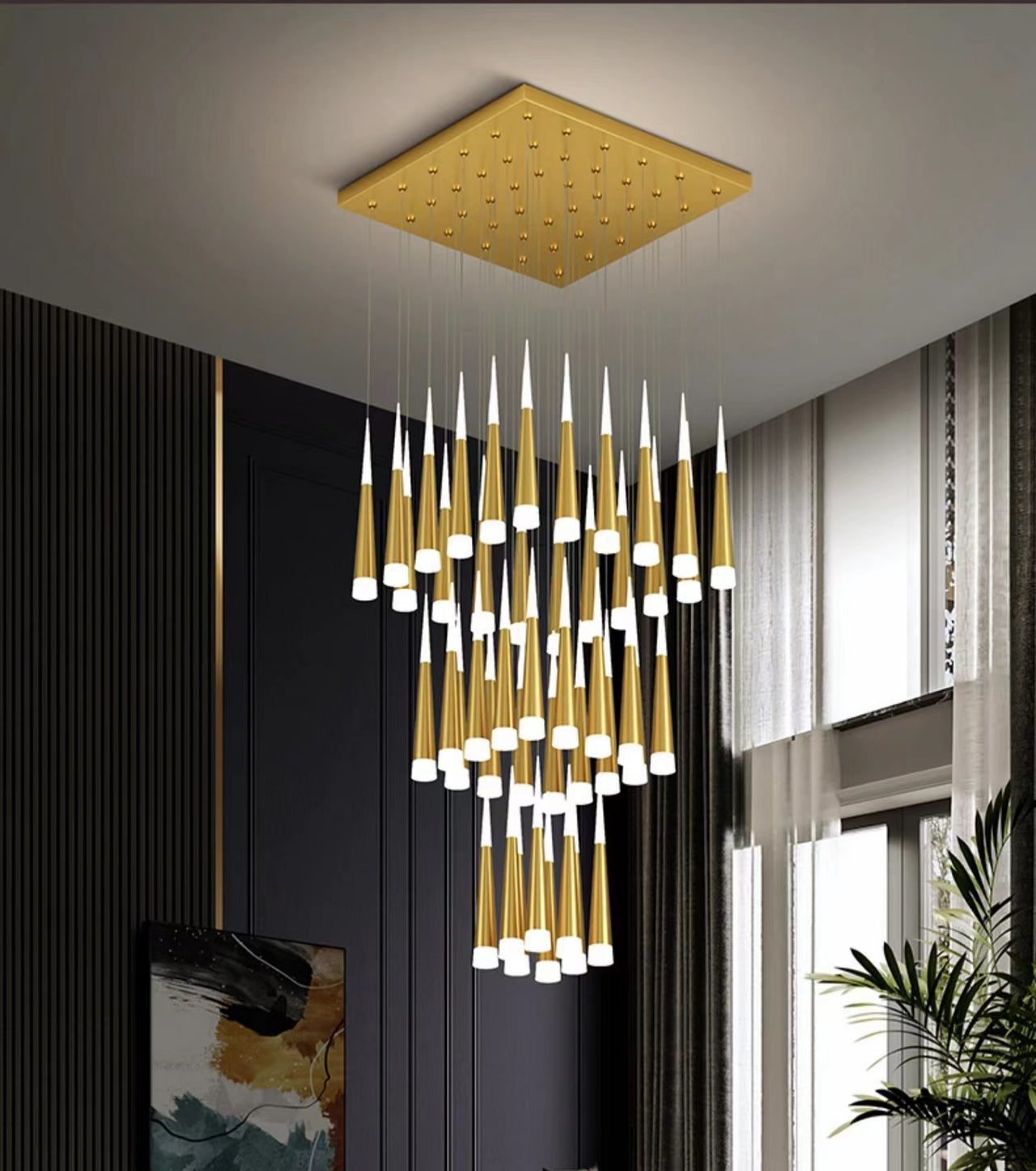 2-Story Foyer Pendant Meteor Light Staircase Chandelier