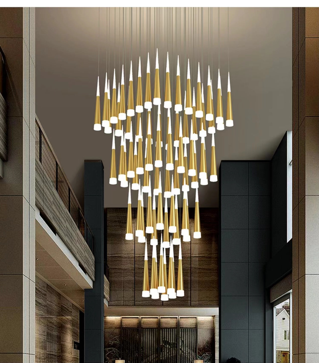 2-Story Foyer Pendant Meteor Light Staircase Chandelier
