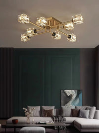 Thumbnail for Modern All-Copper Light Luxury Crystal Ceiling Lamp