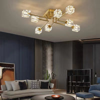 Thumbnail for Modern All-Copper Light Luxury Crystal Ceiling Lamp