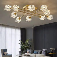 Thumbnail for Modern All-Copper Light Luxury Crystal Ceiling Lamp