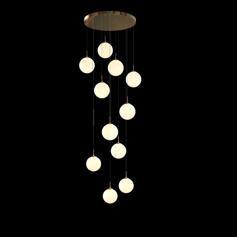 Frosted Modern Bubble Ball Pendant Foyer Chandelier