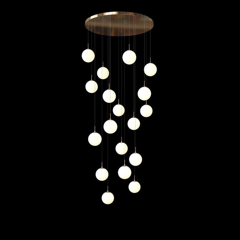 Frosted Modern Bubble Ball Pendant Foyer Chandelier
