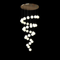 Thumbnail for Frosted Modern Bubble Ball Pendant Foyer Chandelier