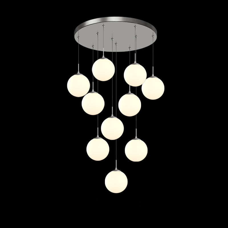 Frosted Modern Bubble Ball Pendant Foyer Chandelier