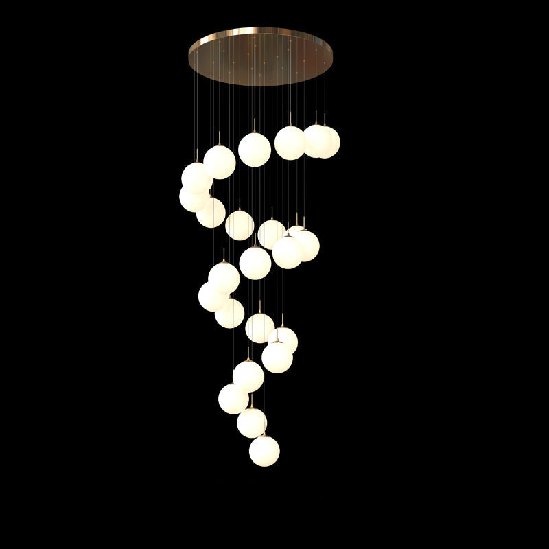 Frosted Modern Bubble Ball Pendant Foyer Chandelier
