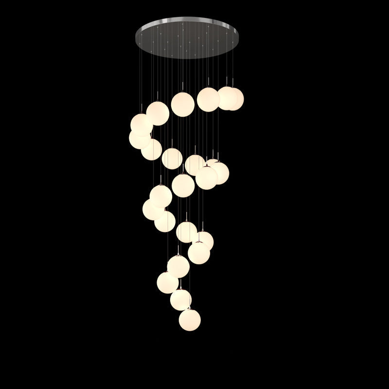 Frosted Modern Bubble Ball Pendant Foyer Chandelier