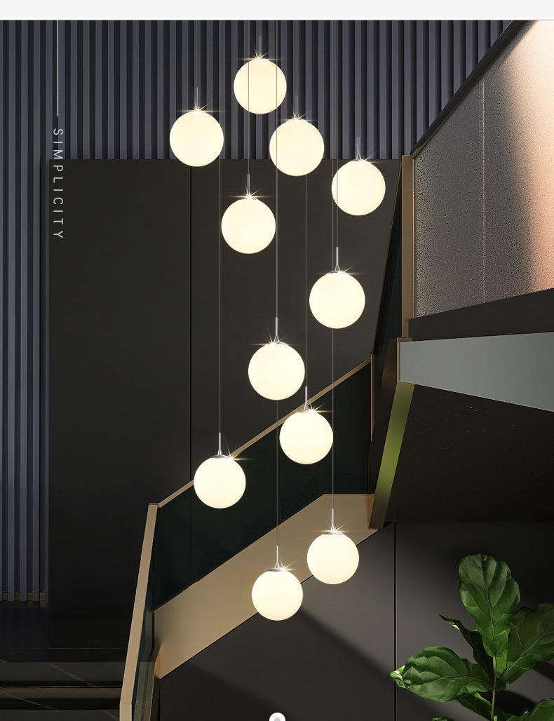 Frosted Modern Bubble Ball Pendant Foyer Chandelier