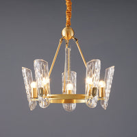 Thumbnail for brass and glass chandelier