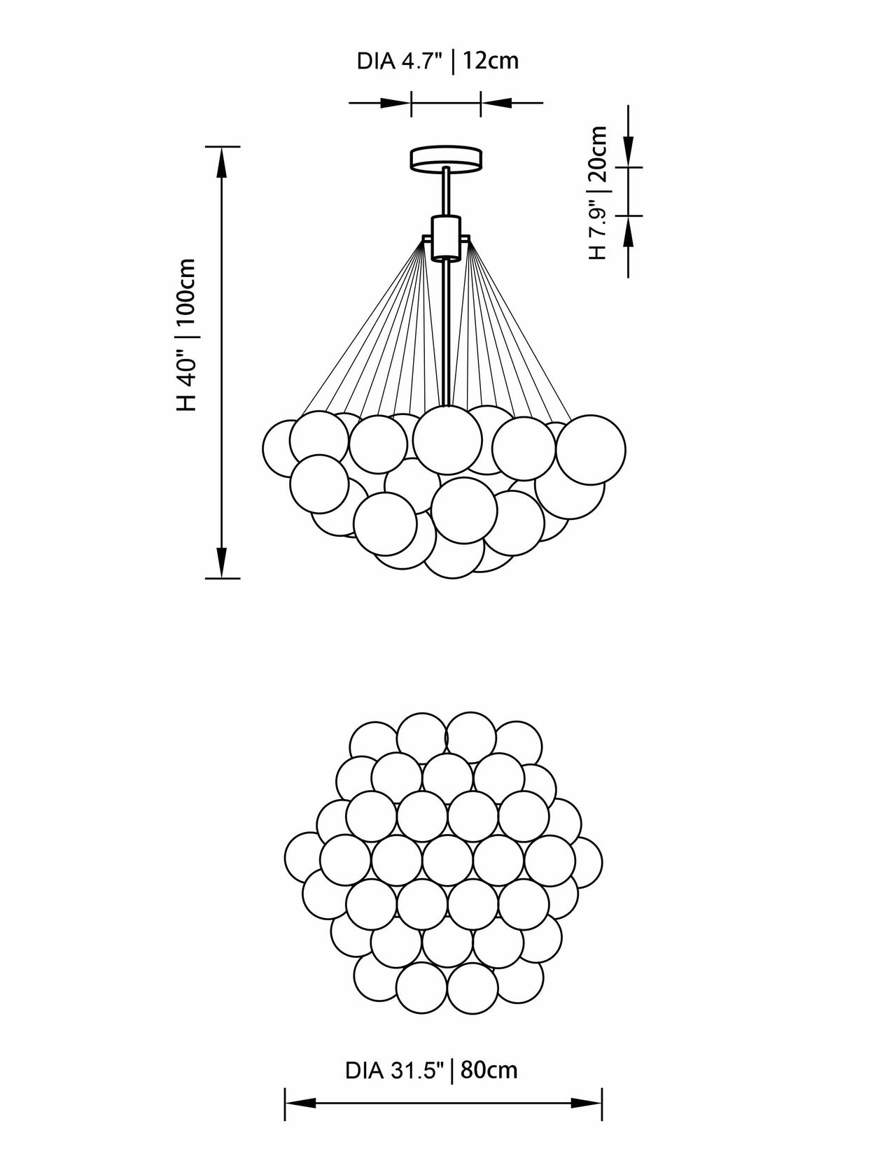 Cluster Design Restaurant Bubble Ball Chandelier