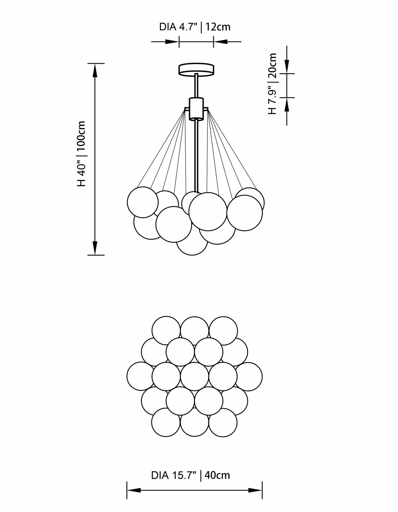 Cluster Design Restaurant Bubble Ball Chandelier