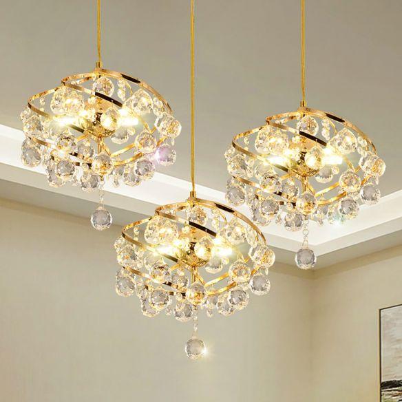 round crystal chandelier