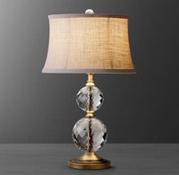Thumbnail for Stacked Crystal Ball Table Lamp Base - Antiqued Brass