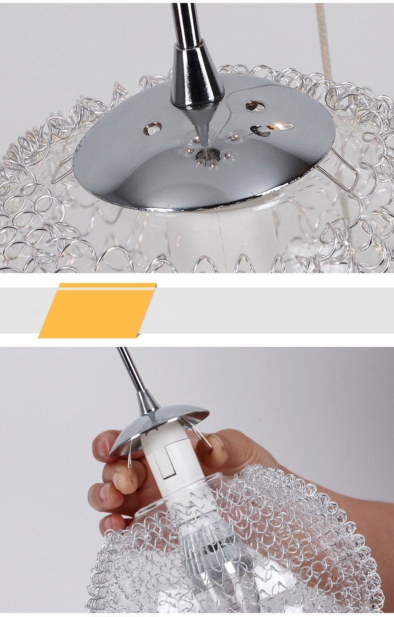 Wave Ball Simple Light Chandelier Staircase Pendant