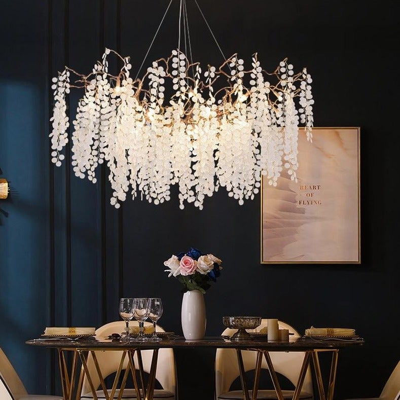brass and crystal chandelier