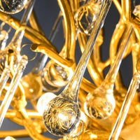 Thumbnail for brass and glass chandelier