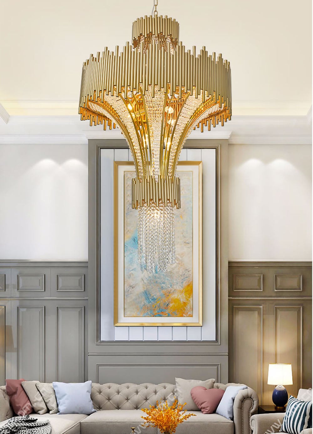 large crystal chandelier