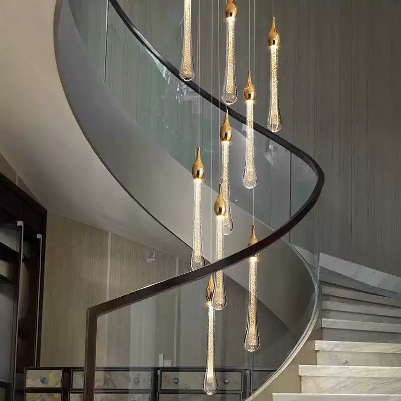 Stylish chandelier for modern staircases